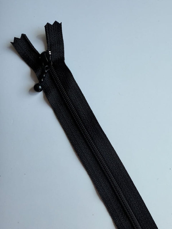 YKK - zip non séparable 20cm avec curseur décoration boule - couleur noir 580 (prix à la pièce)