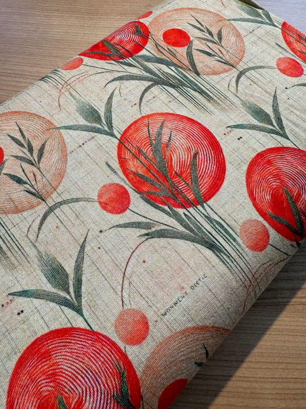 Jersey de viscose - Lune rouge certifié Oeko-tex (prix pour 10cm)