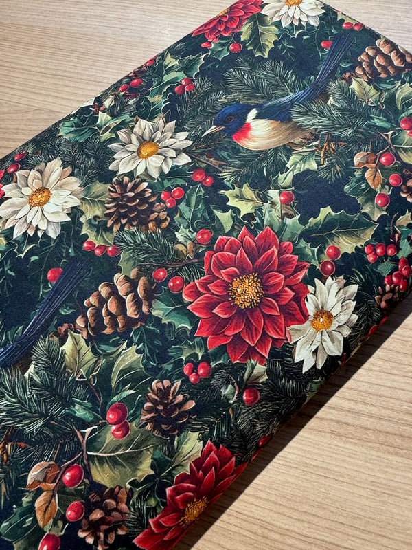 Popeline "Dans la forêt à Noël" certifié oeko-tex - 100% coton (prix pour 10cm)