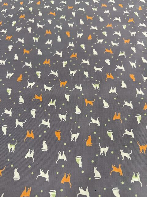 Velours milleraies japonais - Neko - gris - 100% coton (Prix pour 10cm)
