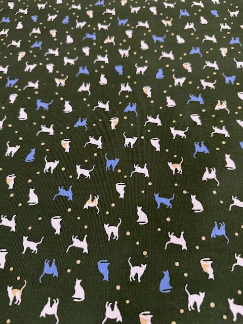 Velours milleraies japonais - Neko - vert - 100% coton (Prix pour 10cm)