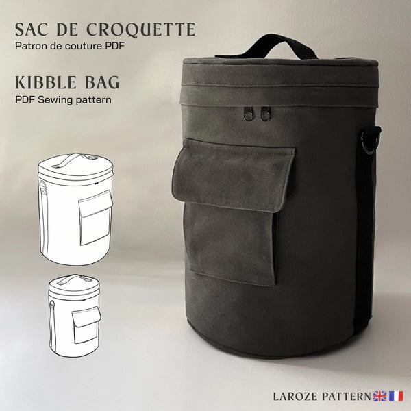 PDF - Patron digital - Sac seau / porte croquette de Laroze Pattern (fr et angl)