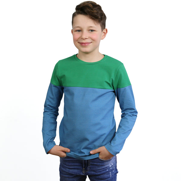PDF - patron digital enfant du tee-shirt à empiècement Levi de Studio Schnittreif du 86 au 152 (fr)