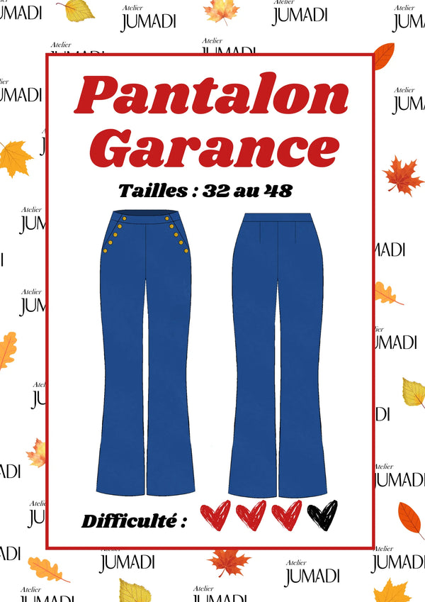 PDF - Patron digital du pantalon Garance de Atelier Jumadi (32 à 48) - fr