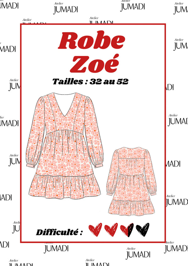 Patron pochette de la robe Zoé de Atelier Jumadi (32 à 52) - fr
