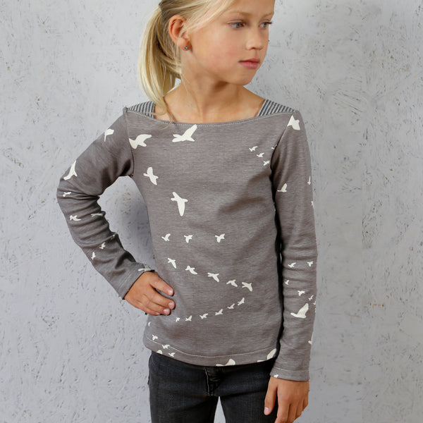 PDF - patron digital enfant du tee-shirt encolure bateau Marlene de Studio Schnittreif du 98 au 152 (fr)