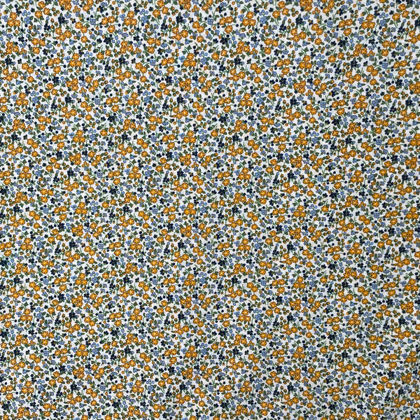 Cotton lawn "Fleurettes ton jaune moutarde" de marque Kokka (prix pour 10cm)
