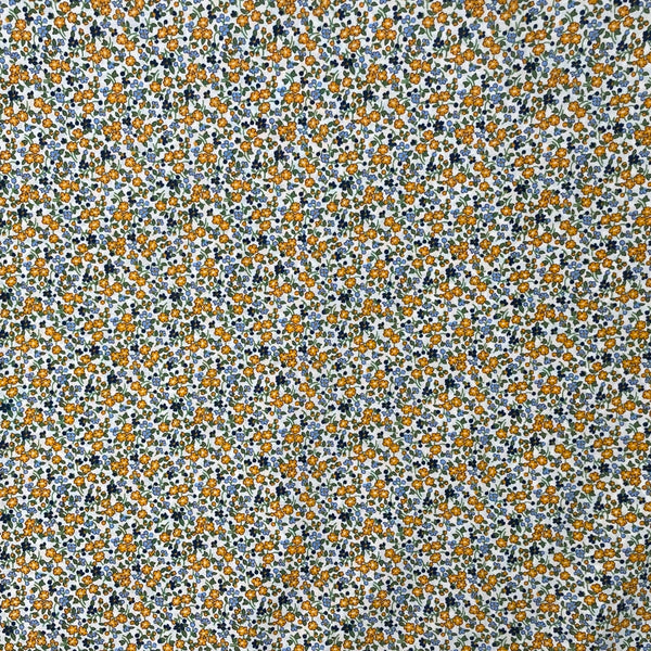 Coupon de 1,04m de Cotton lawn "Fleurettes ton jaune moutarde" de marque Kokka