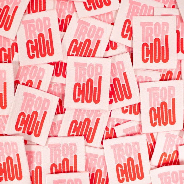 Lot de 5 étiquettes trop chou de Ikatee (prix pour le sachet de 5)