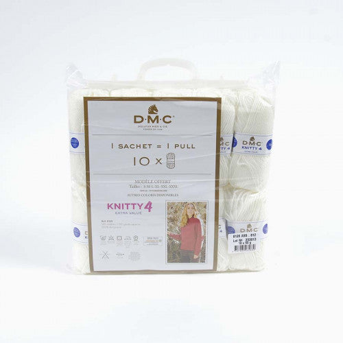 Kit pull en knitty 4 de marque DMC - blanc (prix pour le kit)