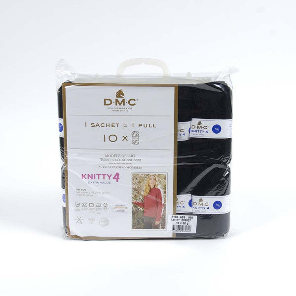 Kit pull en knitty 4 de marque DMC - noir (prix pour le kit)