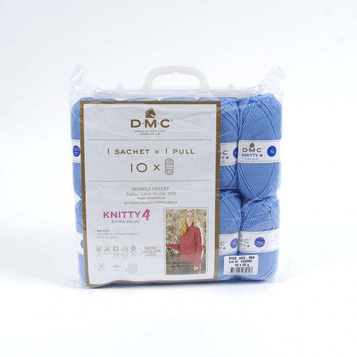 Kit pull en knitty 4 de marque DMC - bleu tendre (prix pour le kit)