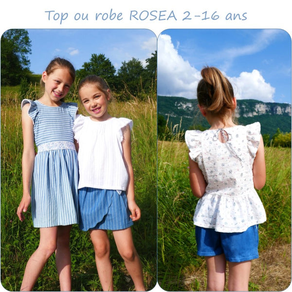PDF - patron digital du top et robe Rosea de Petits D'om du 2 au 16ans (Fr)