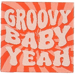 Etiquette tissée à coudre Bohin -  "Groovy baby Yeah" (prix à l'unité)