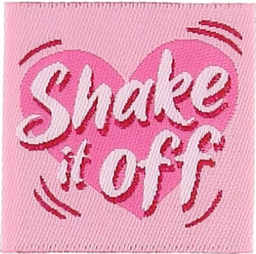 Etiquette tissée à coudre Bohin -  "shake it off" (prix à l'unité)