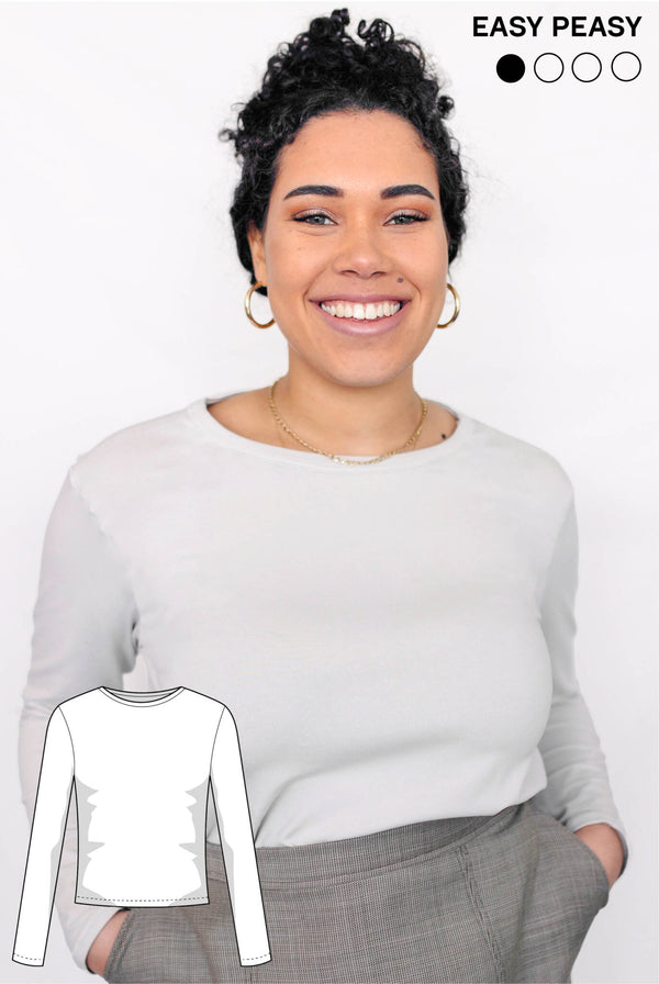 PDF - patron digital : le tee-shirt manches longues de Juliana Martejevs -taille XS-3XL (fr/angl/allemand)