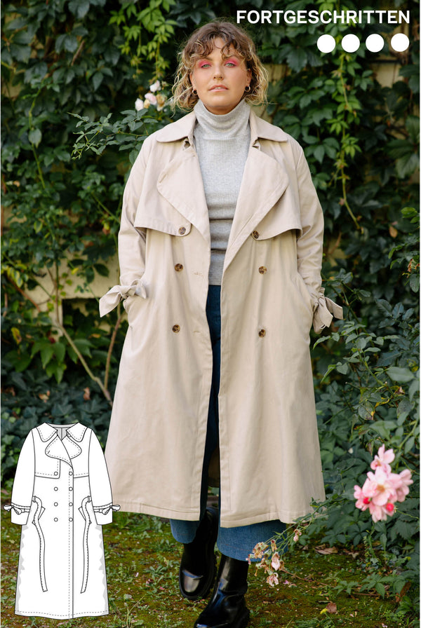 PDF - patron digital du trench coat Chloé de Juliana Martejevs -taille XS-3XL (fr/angl/allemand)
