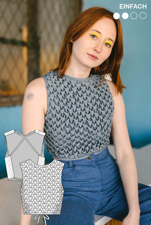 PDF - patron digital du top smocké Gigi de Juliana Martejevs -taille XS-3XL (fr/angl/allemand)