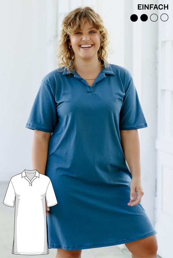 PDF - patron digital de la robe polo Harper de Juliana Martejevs -taille XS-3XL (fr/angl/allemand)