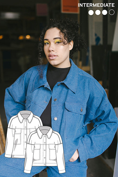 PDF - patron digital de la veste en jeans de Juliana Martejevs -taille XS-3XL (fr/angl/allemand)