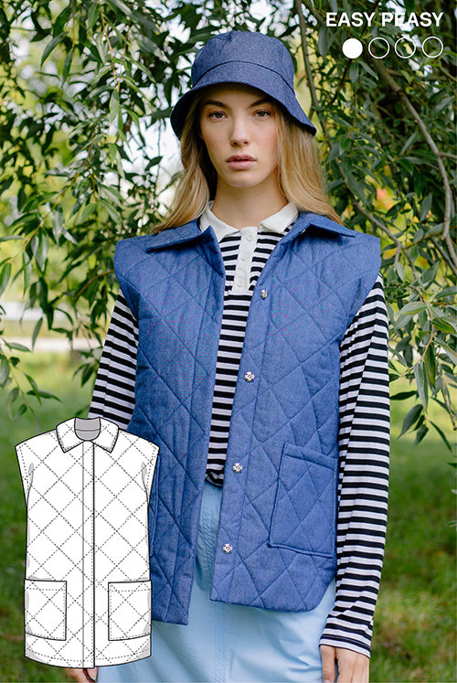PDF - patron digital de la veste Keira de Juliana Martejevs -taille XS-3XL (fr/angl/allemand)