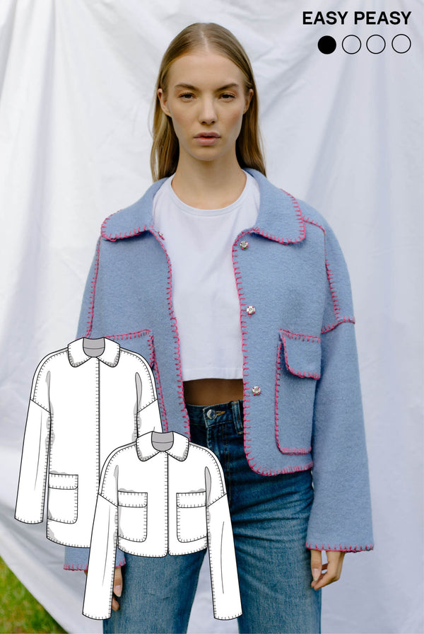 PDF - patron digital : manteau Nelly de Juliana Martejevs -taille XS-3XL (fr/angl/allemand)