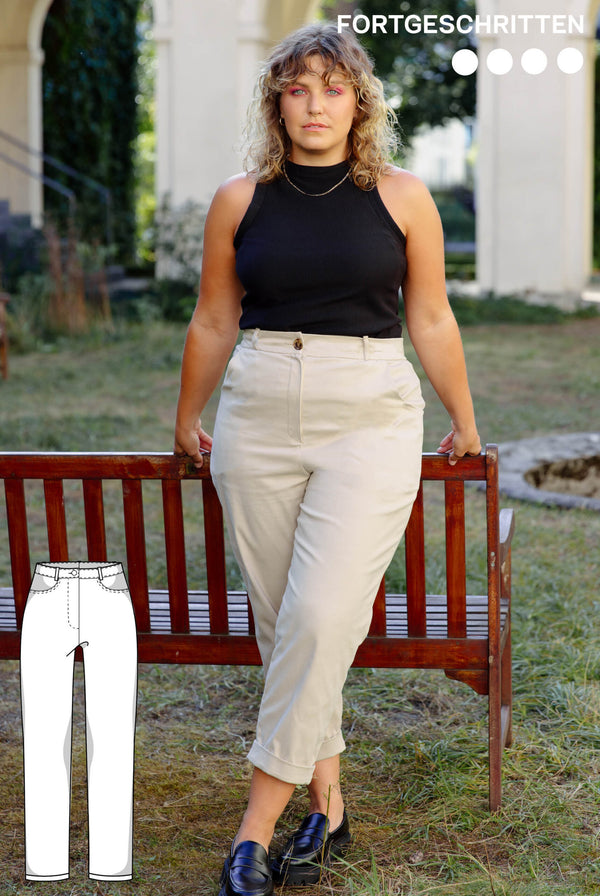 PDF - patron digital du pantalon chino Nicki de Juliana Martejevs -taille XS-3XL (fr/angl/allemand)