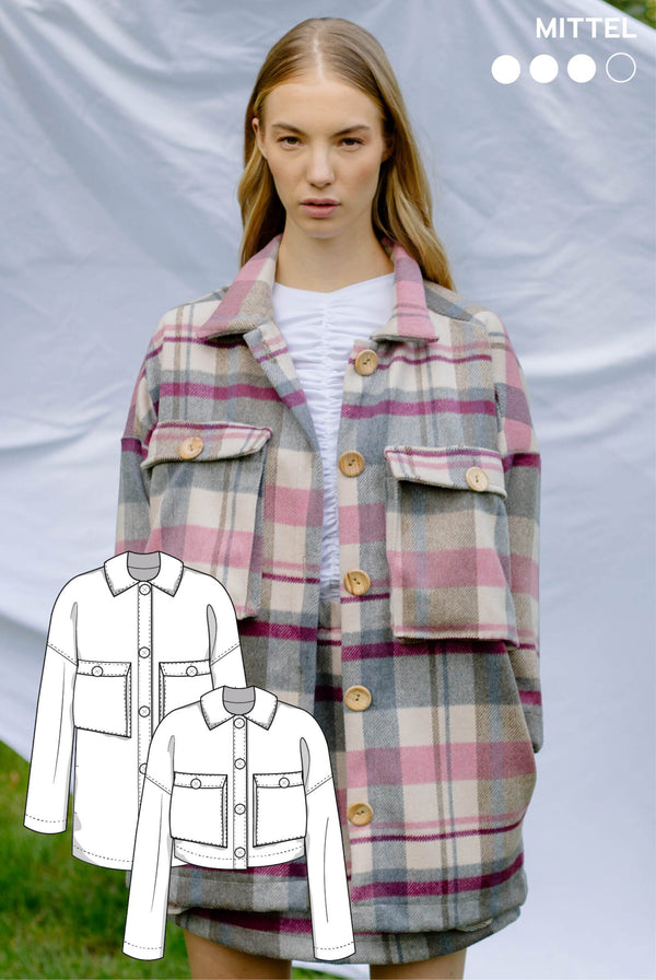 PDF - patron digital du manteau Olivia de Juliana Martejevs -taille XS-3XL (fr/angl/allemand)