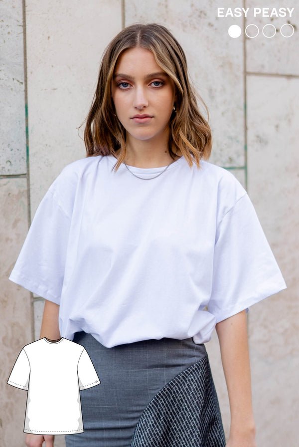 PDF - patron digital : du tee-shirt oversize de Juliana Martejevs -taille XS-3XL (fr/angl/allemand)