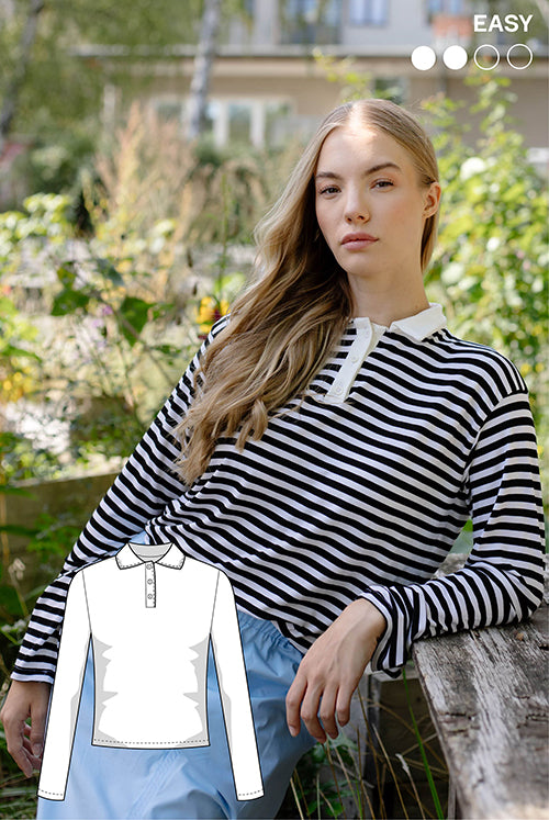 PDF - patron digital du polo Pippa de Juliana Martejevs -taille XS-3XL (fr/angl/allemand)