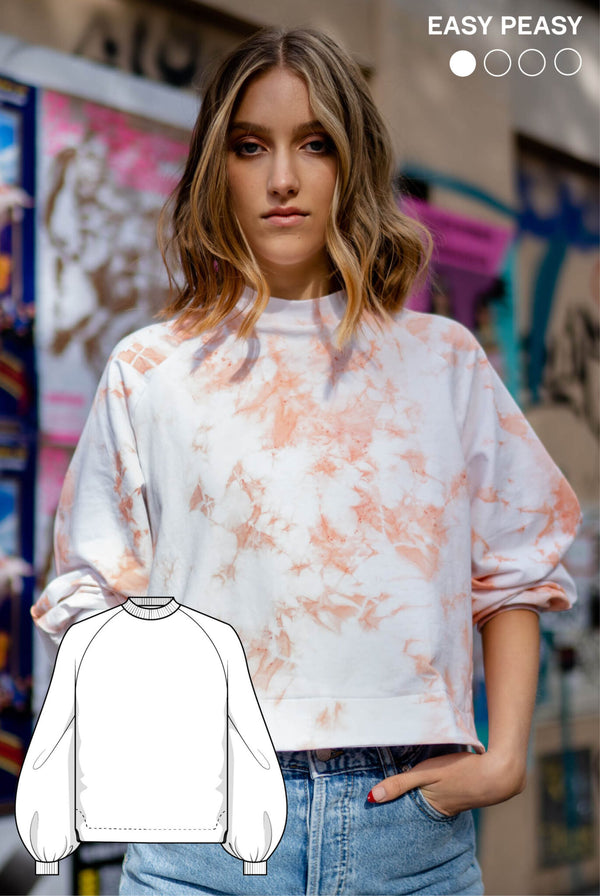 PDF - patron digital : le sweat-shirt manches raglan Sally de Juliana Martejevs -taille XS-3XL (fr/angl/allemand)