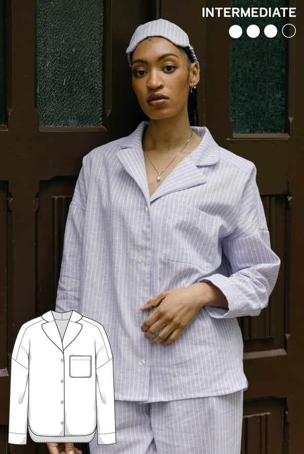 PDF - patron digital : de la chemise Serena de Juliana Martejevs -taille XS-3XL (fr/angl/allemand)