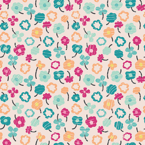 Superbe coupon 3m de voile de coton soyeux Art Gallery Fabrics - "Playing" - 132cm de large