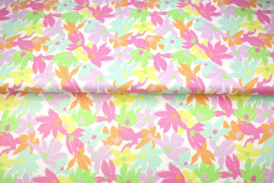 Jersey "Fleurs pastels" certifié oek-tex (prix pour 10cm)