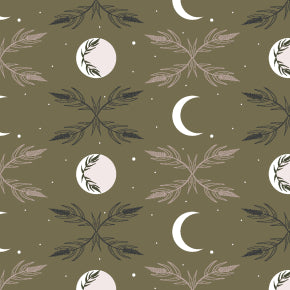 Superbe coupon 3m de popeline Cotton steel - "camp creek kaki" - 110cm de large