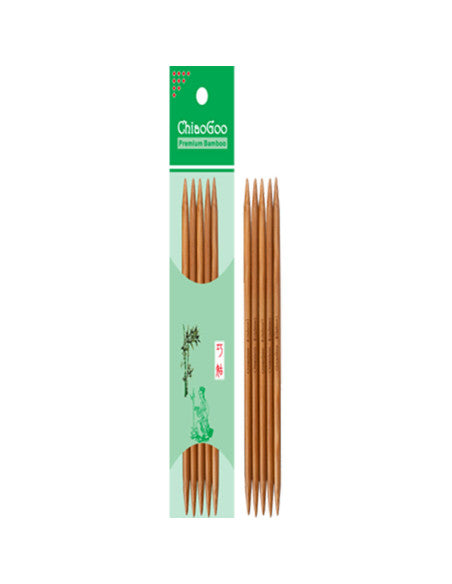 Set d'aiguilles double pointes bambou 15cm - n°3,5 de marque Chiaogoo  (prix pour le set)