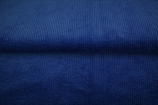 Coupon de 58cm de Velours grosses côtes lavé - bleu roi - 97% coton et 3% élasthanne - Oeko-tex (Prix pour le coupon)