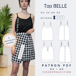 PDF - patron digital du caraco Belle de Lamericana du 34 au 50 (Fr)