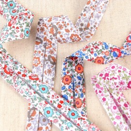 Biais fleurettes de 20mm - Plusieurs coloris (prix au mètre)