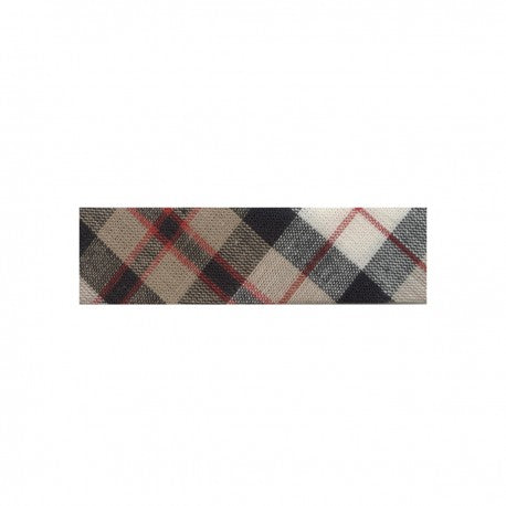 Biais écossais - motif Tartan burberry 20mm - 100% coton (prix au mètre)