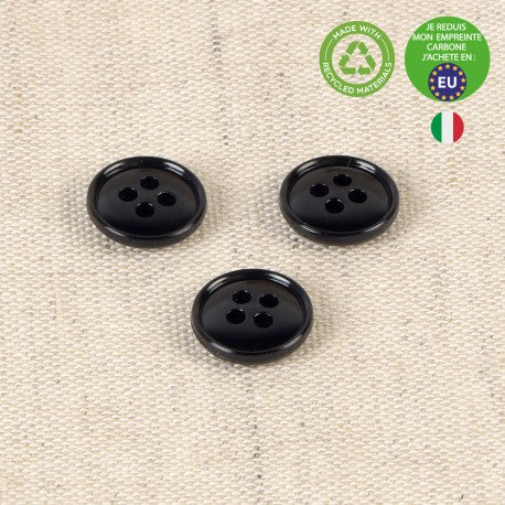 Boutons en nylon recyclé 11mm noir (prix à la pièce)