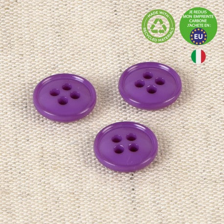 Boutons en nylon recyclé 11mm violet (prix à la pièce)