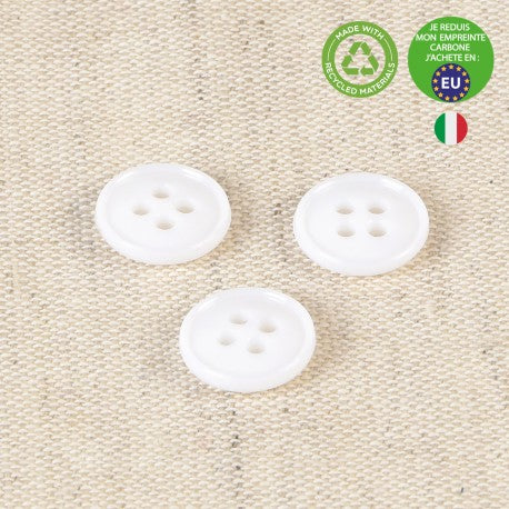 Boutons en nylon recyclé 11mm blanc (prix à la pièce)