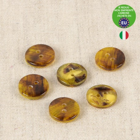 Boutons 2 trous-  15mm - vert bourgeon (prix à la pièce)