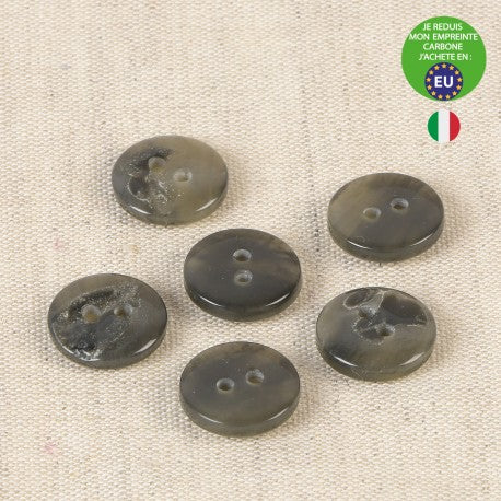 Boutons 2 trous-  15mm - anthracite (prix à la pièce)