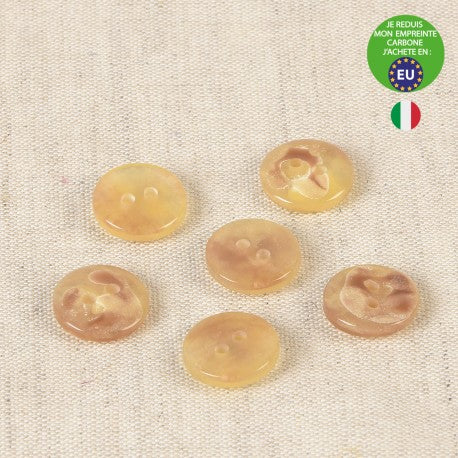 Boutons 2 trous-  15mm - beige pierre (prix à la pièce)