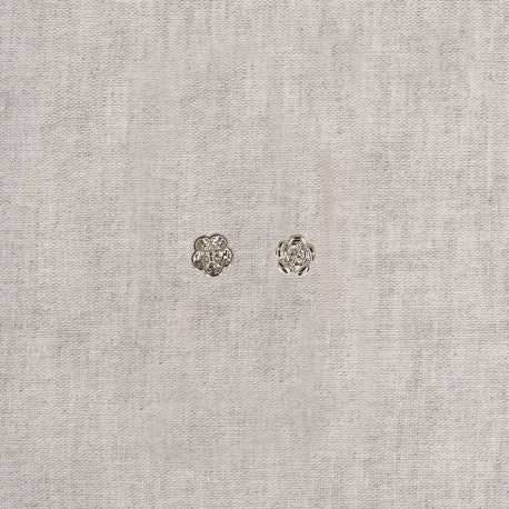 Boutons fleurette argenté à pied de 10mm (prix à la pièce)