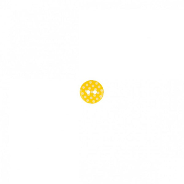 Boutons à pois - jaune de 13mm - (prix à la pièce)