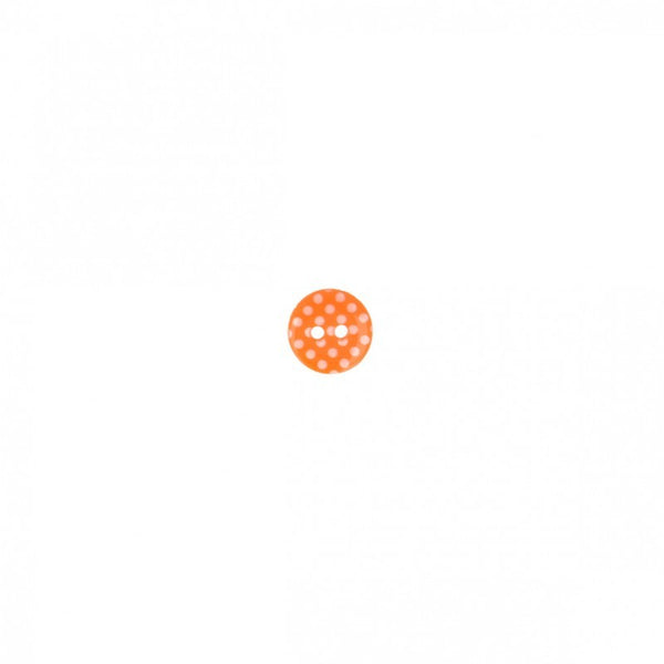 Boutons à pois - orange de 13mm - (prix à la pièce)