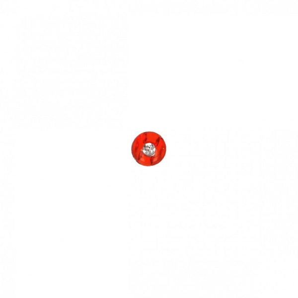 Boutons strass rouge - 12mm à pied (prix à la pièce)